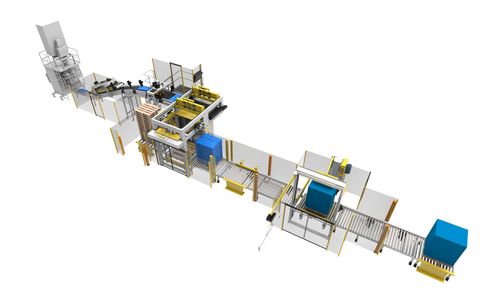 Complete packaging line - NEWTEC BAG PALLETIZING